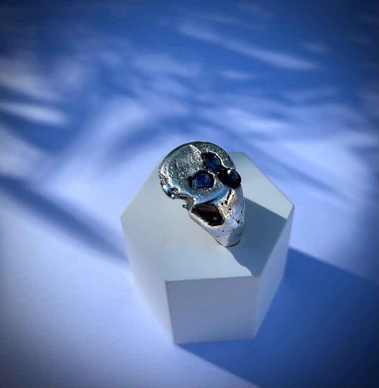 Lady Blue, Australian Sapphire sand cast ring