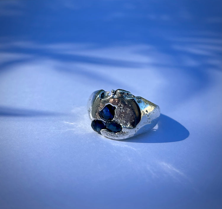 Lady Blue, Australian Sapphire sand cast ring