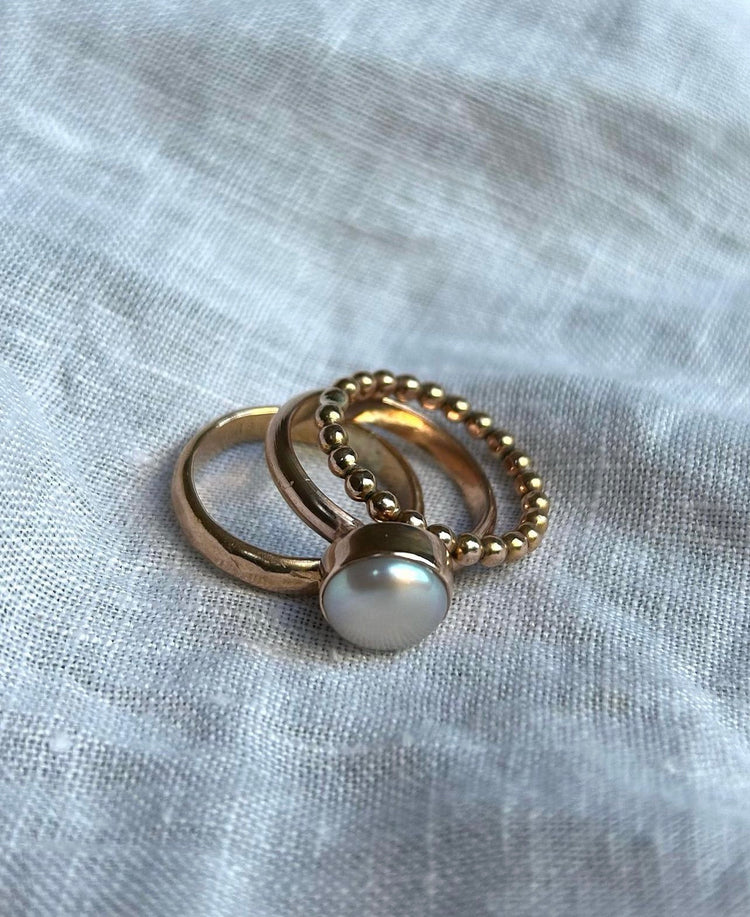 Pearl - Custom made 9ct Gold ring