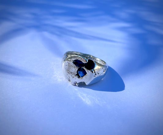 Lady Blue, Australian Sapphire sand cast ring