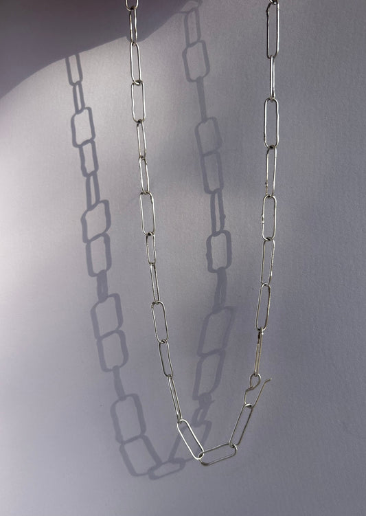 Handmade Paper clip - textured necklace